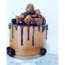Cherry Chocolate Brownie Cake 